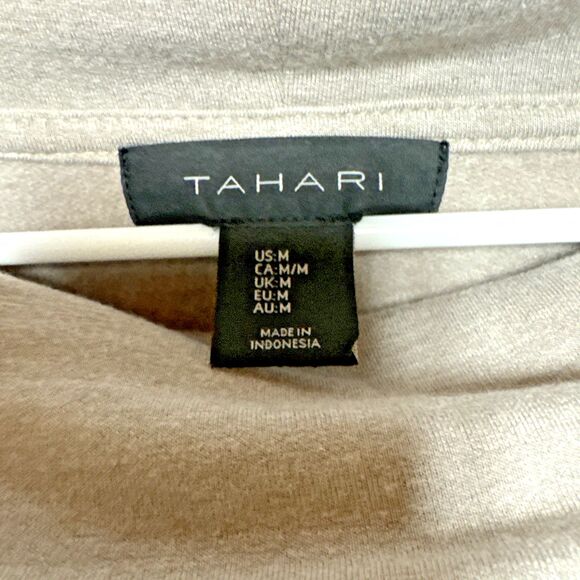 Tahari Tan Brown Cowl Neck Oversized Pullover Sweater Dolman Sleeve Medium - Picture 5 of 7